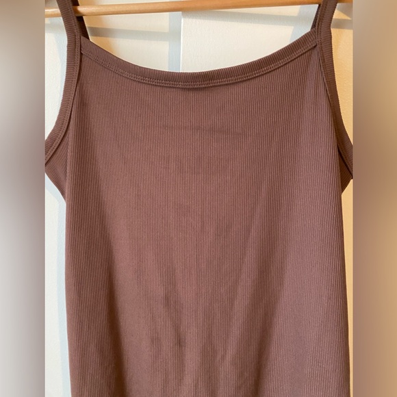 Large Ribbed Camisole Tank Top Brown Womens - Picture 3 of 4